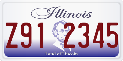 IL license plate Z912345