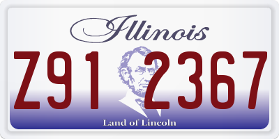 IL license plate Z912367