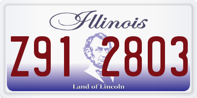 IL license plate Z912803