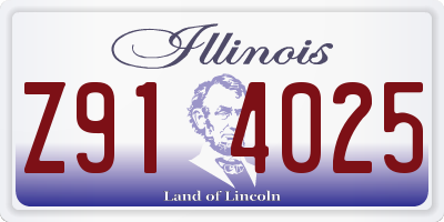 IL license plate Z914025