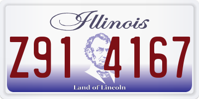 IL license plate Z914167