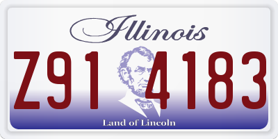 IL license plate Z914183