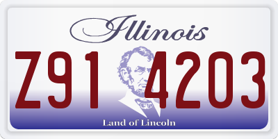 IL license plate Z914203