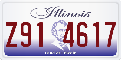 IL license plate Z914617