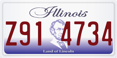 IL license plate Z914734