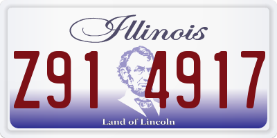 IL license plate Z914917