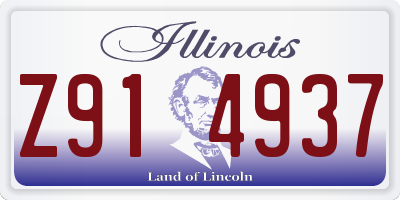 IL license plate Z914937