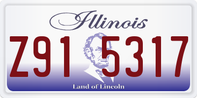IL license plate Z915317