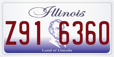 IL license plate Z916360