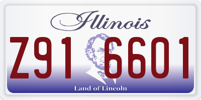 IL license plate Z916601
