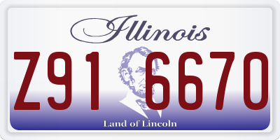 IL license plate Z916670