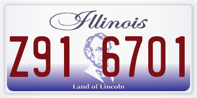 IL license plate Z916701