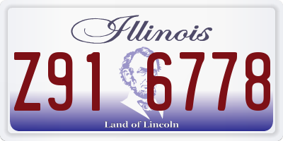 IL license plate Z916778
