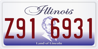 IL license plate Z916931