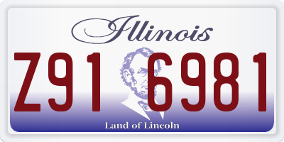 IL license plate Z916981