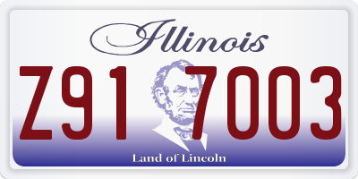 IL license plate Z917003