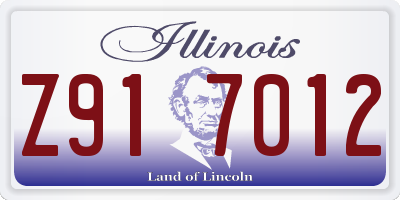 IL license plate Z917012