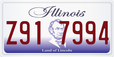 IL license plate Z917994