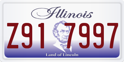 IL license plate Z917997