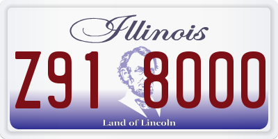 IL license plate Z918000