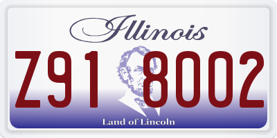 IL license plate Z918002
