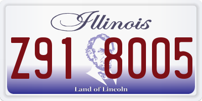 IL license plate Z918005