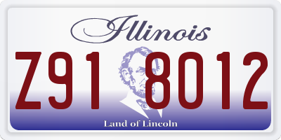 IL license plate Z918012