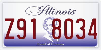 IL license plate Z918034
