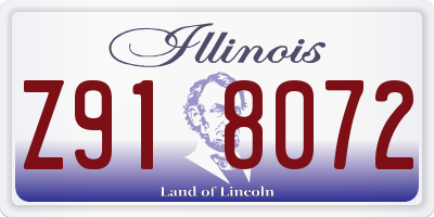 IL license plate Z918072