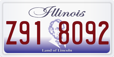 IL license plate Z918092