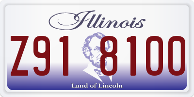 IL license plate Z918100
