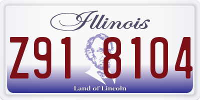 IL license plate Z918104