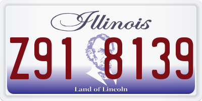IL license plate Z918139