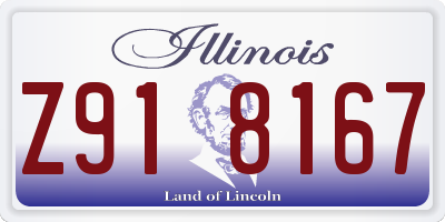IL license plate Z918167
