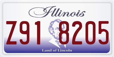 IL license plate Z918205
