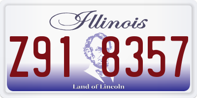 IL license plate Z918357