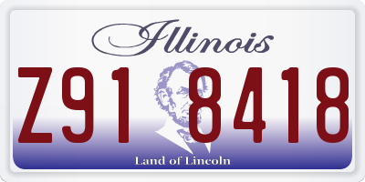 IL license plate Z918418