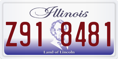 IL license plate Z918481