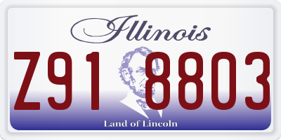 IL license plate Z918803