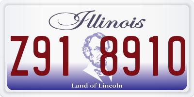 IL license plate Z918910