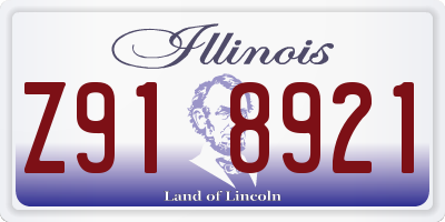 IL license plate Z918921