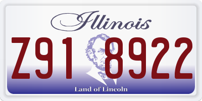 IL license plate Z918922