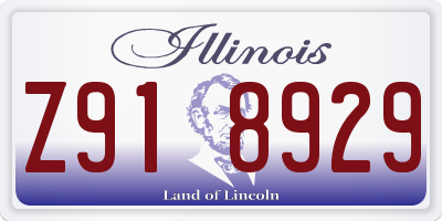 IL license plate Z918929