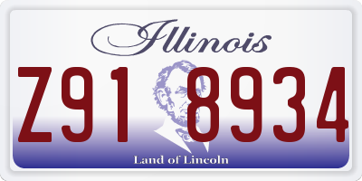 IL license plate Z918934