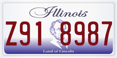 IL license plate Z918987