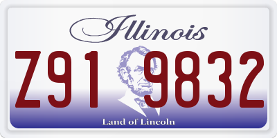 IL license plate Z919832
