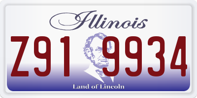 IL license plate Z919934