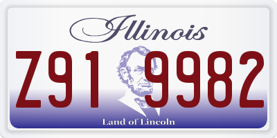 IL license plate Z919982
