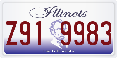 IL license plate Z919983