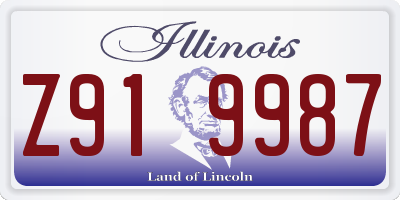 IL license plate Z919987